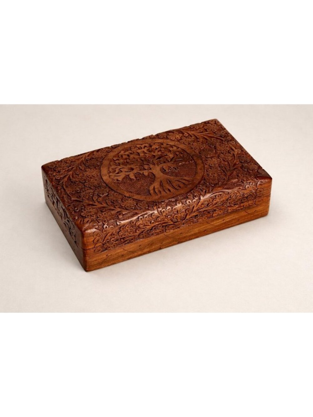 Hand Engraved Tree of Life Wooden Keepsake Jewelry Box Organizer & Storage